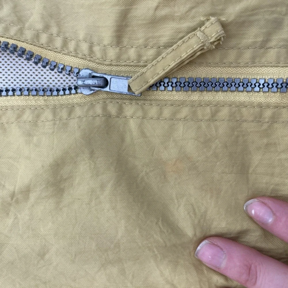 Womens Vintage Butter Yellow Gorpcore Utility Windbreaker technical Jacket Large